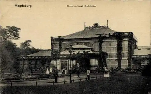 Ak Magdeburg an der Elbe, Gruson-Gewächshäuser