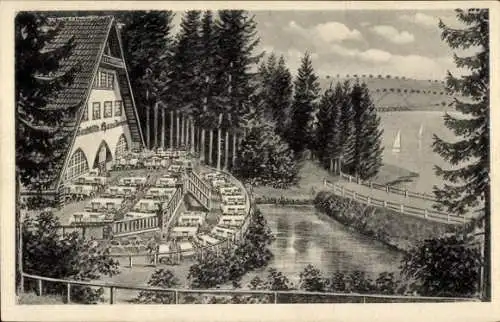 Ak Körbecke Möhnesee in Nordrhein Westfalen, Haus Daheim, Gaststätte F. A. Schürmann
