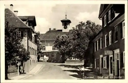 Ak Korntal Münchingen im Strohgäu, Blick zur Kirche