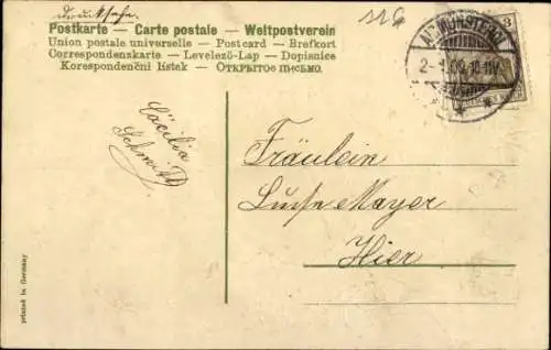 Präge Ak Glückwunsch Neujahr, Schwein, Glücksklee, Vergissmeinnicht