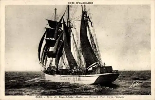 CPA Baie de Dinard-Saint-Malo, Départ d'un Terre-Neuvier