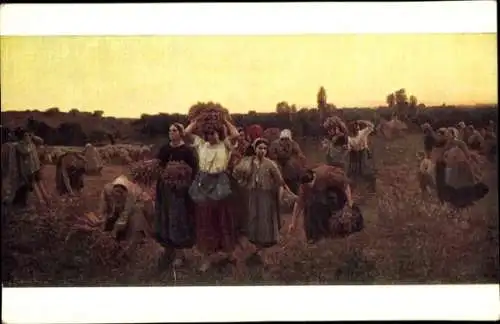 Künstler Ak J. Breton, Le rappel des glaneuses. (Die Nachlese)