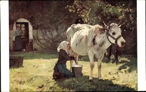 Künstler Ak Dupre, J., La vache blanche