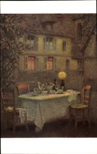 Künstler Ak H. Le Sidaner, La table (Der Tisch)