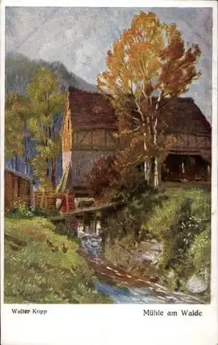Künstler Ak Kopp, Walter, Mühle am Walde