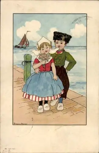 Künstler Ak Hardy, Florence, Kinder in Tracht