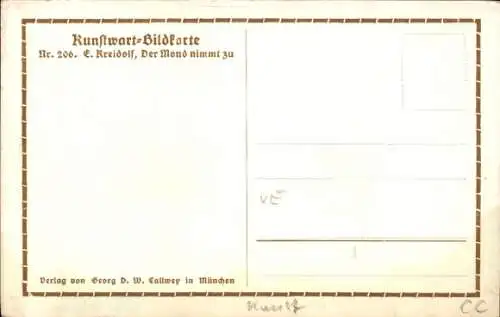 Künstler Ak Kreidolf, E., Mond nimmt zu
