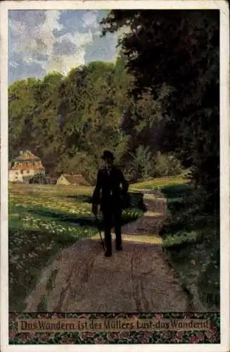 Künstler Ak Hey, Paul, Das Wandern ist des Müllers Lust-das Wandern