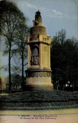 Ak Breda Nordbrabant Niederlande, VASSA
T. BREDA Standbeeld Engelbrecht
V. Nassau in het Park ...