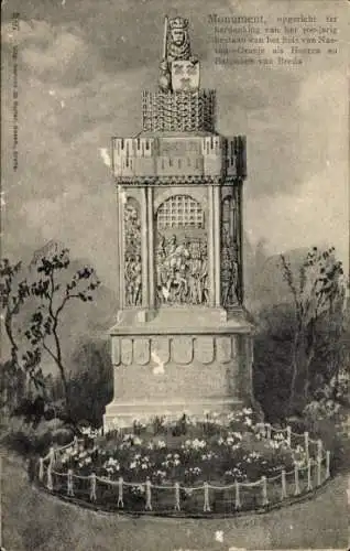 Ak Breda Nordbrabant Niederlande, Boekh, Breda.
Monument, opgericht ter
herdenking van het 500...
