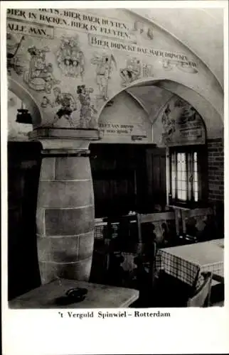 Ak Rotterdam Südholland Niederlande, Wirtschaft mit historischem Flair, Bier-Inschriften an Wä...