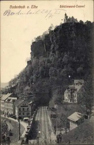 Ak Chrást Kröglitz Podmokly Bodenbach Děčín Tetschen an der Elbe Region Aussig,  Schafewand-Tu...
