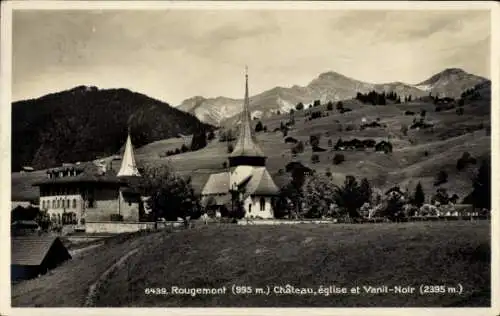 Ak Rougemont Kanton Waadt, Schloss, Kirche, Vanil Noir
