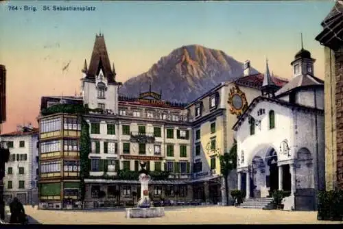 Ak Brig Glis Kanton Wallis, Sankt Sebastianplatz
