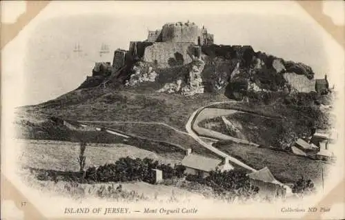 Ak Gorey Kanalinsel Jersey , Mont Orgueil Castle, Insel  Fotografie