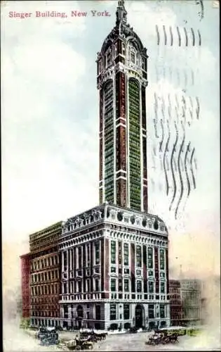 Ak New York City USA, Singer Gebäude