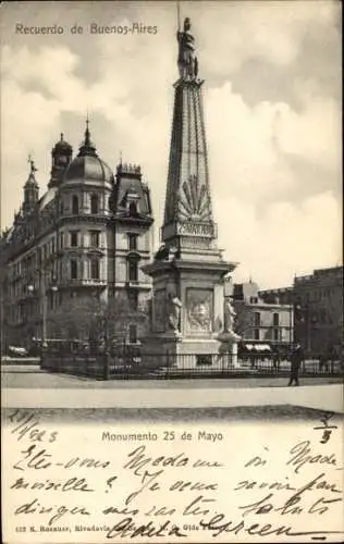 Ak Buenos Aires Argentinien, Monumento 25 de Mayo,  aus   Architektur