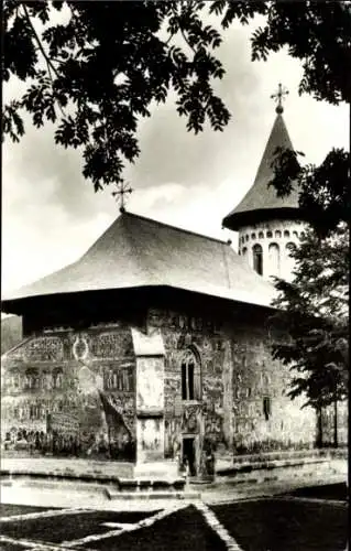 Ak Biertan Birthälm Siebenbürgen Rumänien, Historische Kirche, Außenansicht, Wandmalereien