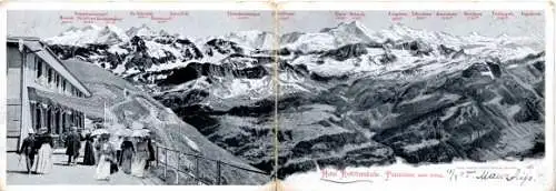 Klapp Ak Interlaken Kanton Bern Schweiz, Hotel Rothornkulm, Panorama