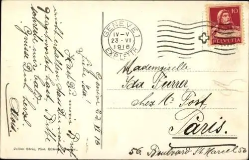 Ak Genf Stadt Schweiz, HOTEL SUISSE, La Rue du Mont-Blanc, alte Architektur, Straßenansicht, Stad