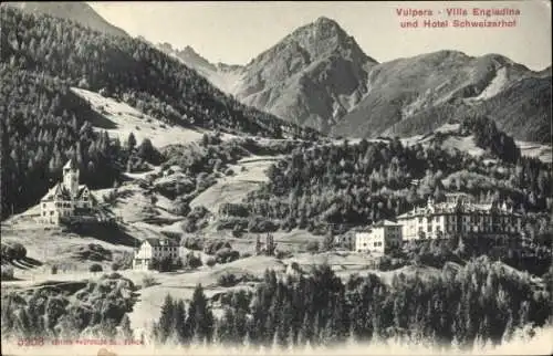 Ak Vulpera Tarasp Scuol Kanton Graubünden, Villa Engiadina und Hotel Schweizerhof