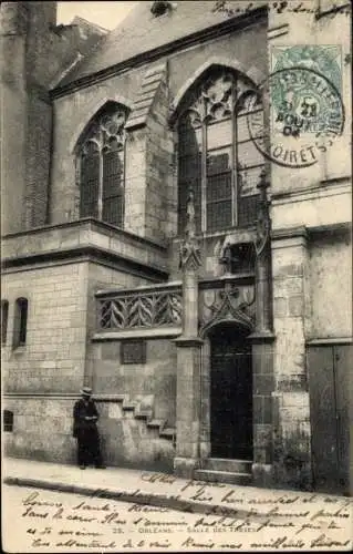 Ak Orléans Loiret,   Kirche, Statue, Tür, architektonische Details, alter Stil