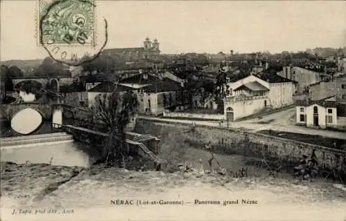 CPA Nerac Lot et Garonne, Panorama grand Nerac