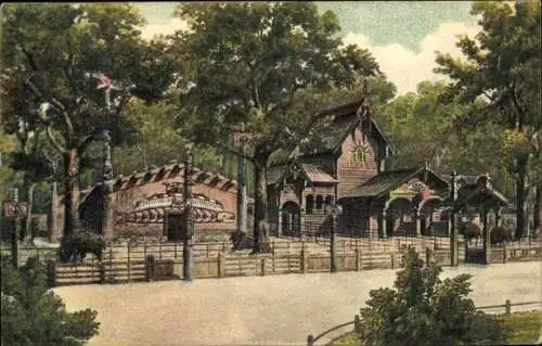 Ak Berlin Tiergarten, Zoologischer Garten, Büffelgehege