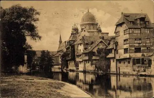 Ak Nürnberg in Mittelfranken, an der Insel Schütt
