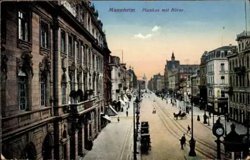Ak Mannheim in Baden Württemberg, Planken mit Börse