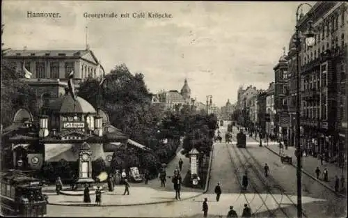 Ak Hannover in Niedersachsen, Georgstraße und Cafe Kröpcke