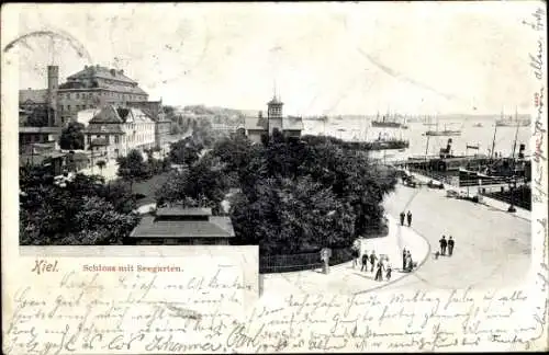 Ak Kiel in Schleswig Holstein, Schloss mit Seegarten