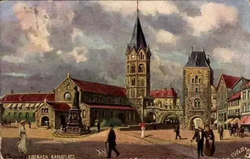 Künstler Ak Thomas, R., Lutherstadt Eisenach in Thüringen, Karlsplatz, Tuck No. 171 B