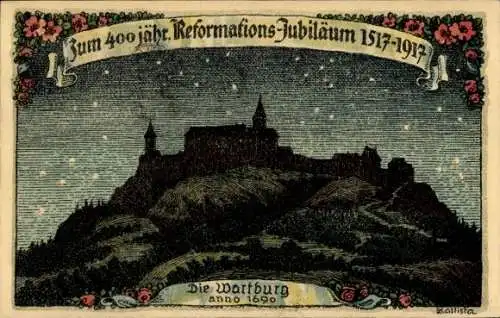 Ak Lutherstadt Eisenach Thüringen, Hellthal, Wartburg, 400 Jahre Reformation,  Ansicht, Schloss
