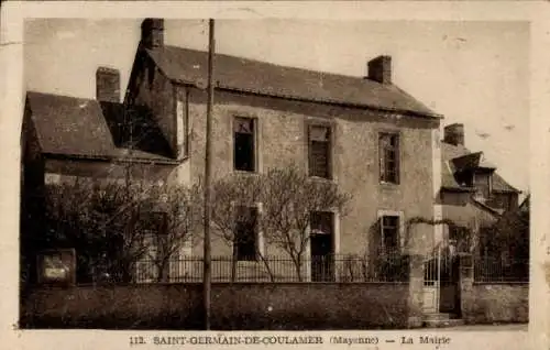 Ak Saint-Germain-de-Coulamer Mayenne, Mairie