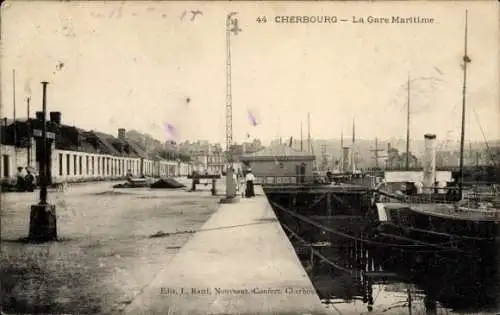 Ak Cherbourg Manche, La Gare Maritime