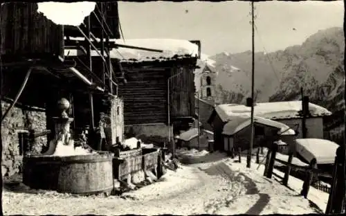 Ak Saint Veran Hautes-Alpes, Ville sous la neige