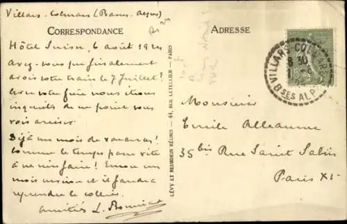 Ak Colmars les Alpes Alpes de Haute Provence, Gesamtansicht