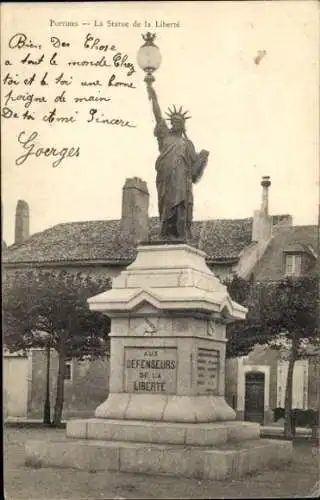 Ak Poitiers Vienne, La Statue de la Liberte