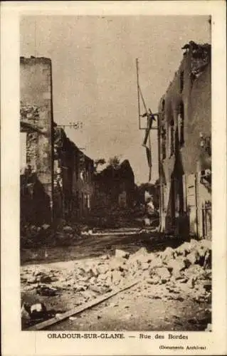 Ak Oradour sur Glane Haute Vienne, Rue des Bordes