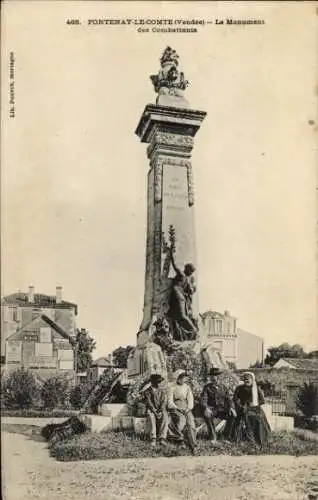 Ak Fontenay le Comte Vendée, Monument des Combattants