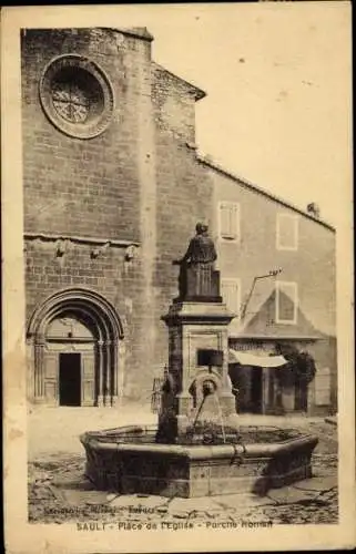 CPA Sault Vaucluse, Place de l'Eglise, Portie Roman