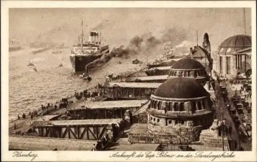 Ak Hamburg Mitte Altstadt, Schiff Cap Polonic, Landungsbrücke,  Hafenansicht