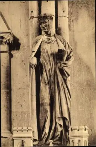 Ak Naumburg an der Saale, Statue von Adelheid, DOM zu   Darstellung