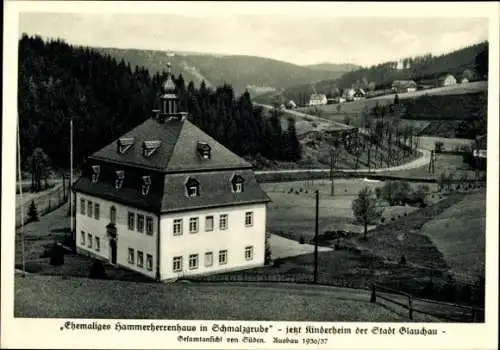 Ak Schmalzgrube Jöhstadt im Erzgebirge Sachsen, Ehemaliges Hammerherrenhaus, jetzt Kinderheim, Ge