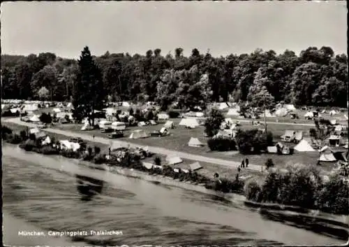 Ak München Bayern, Blick auf den Campingplatz Thalkirchen