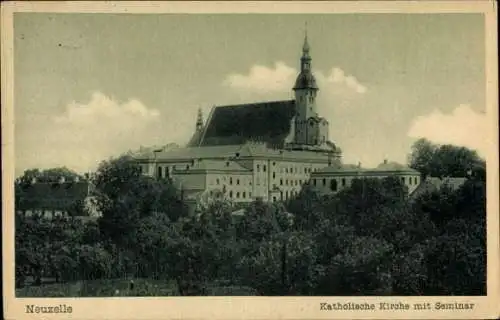 Ak Neuzelle in Brandenburg, Katholische Kirche mit Seminar