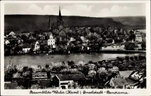 Ak Werder an der Havel, Baumblüte, Inselstadt, Panorama,  Gebäude, Landschaft