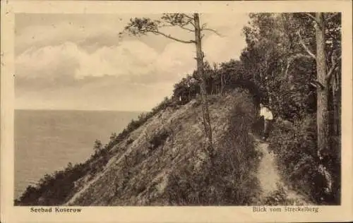 Ak Ostseebad Koserow auf Usedom, Seebad Koserow, imposante Küstenlandschaft, Blick vom Streckelbe