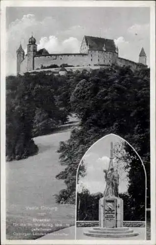 Ak Coburg in Oberfranken, Veste  Ehrenmal, für die im Weltkrieg 1914-18 Gefallenen